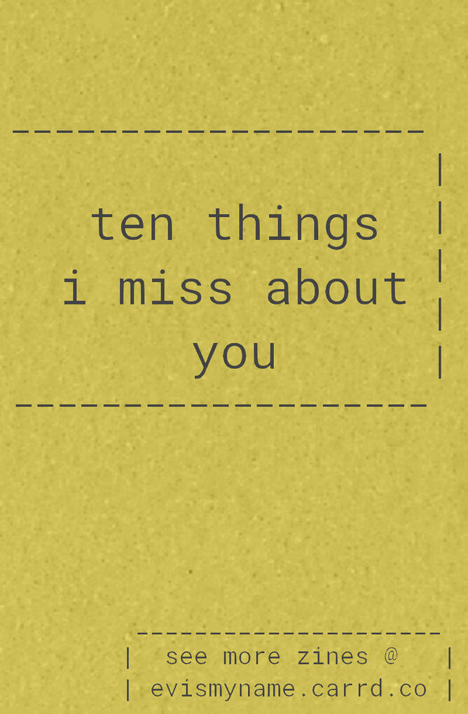 ten things i miss about you